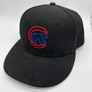 Chicago Cubs New Era Men's Baseball Cap‎ Black Size 7 Hat Blue Red